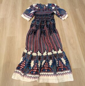 Ba&Sh Maxi Dress Abstract Pattern Size 0